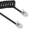 Spiraalkaabel RJ10/4P4C/2m/must