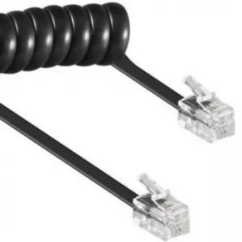 Spiraalkaabel RJ10/4P4C/2m/must