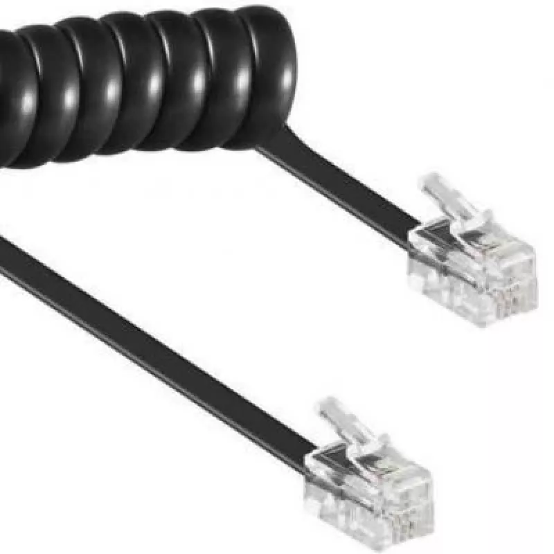 Spiraalkaabel RJ10/4P4C/2m/must