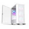 Montech AIR 100 ARGB MICRO-ATX korpus nelja eelpaigaldatud ARGB ventilaatoriga, üliminimalistlik disain, peen võrgust esipaneel, kõrge õhuvool, unikaalne külg