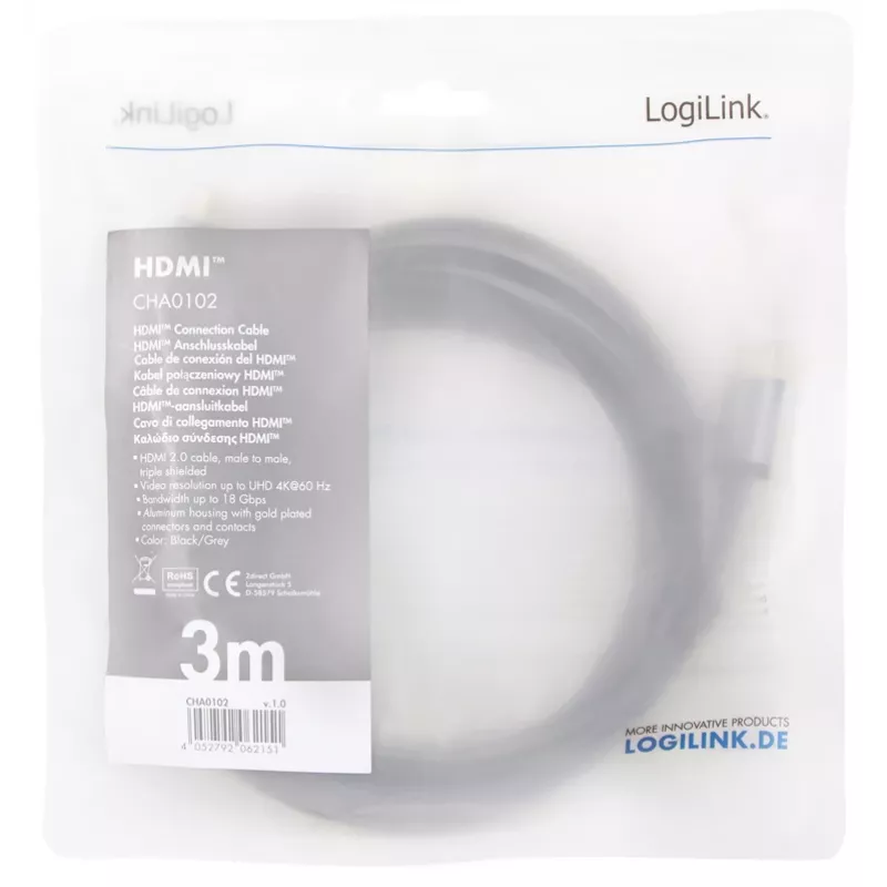 HDMI-kaabel LogiLink CHA0102 3m