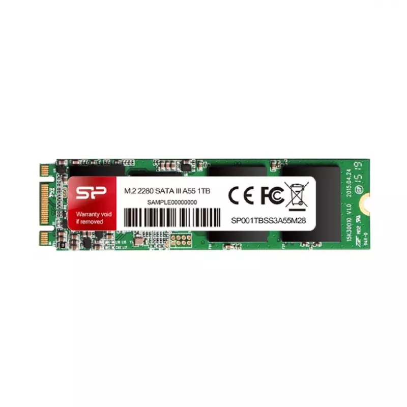 SSD M.2 1 TB Silicon Power SP001TBSS3A55M28 — SATA III, 560/530 MB/s, SLC, MTBF 1,5 M h