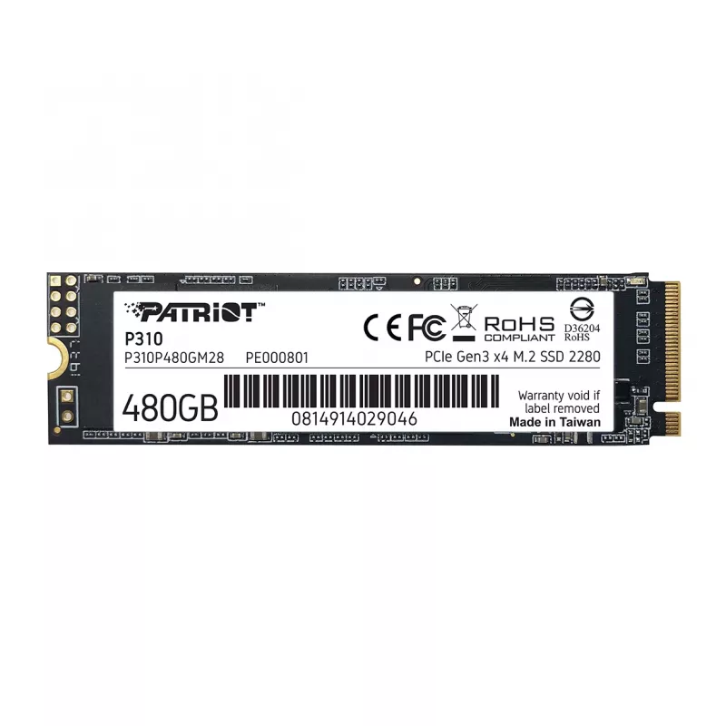 SSD-ketas Patriot Memory 480 GB M.2 PCI Express 3.0 NVMe P310