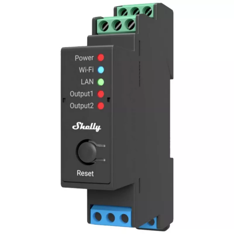 Shelly Pro 2 DIN Rail WiFi/LAN/Bluetooth releelüliti