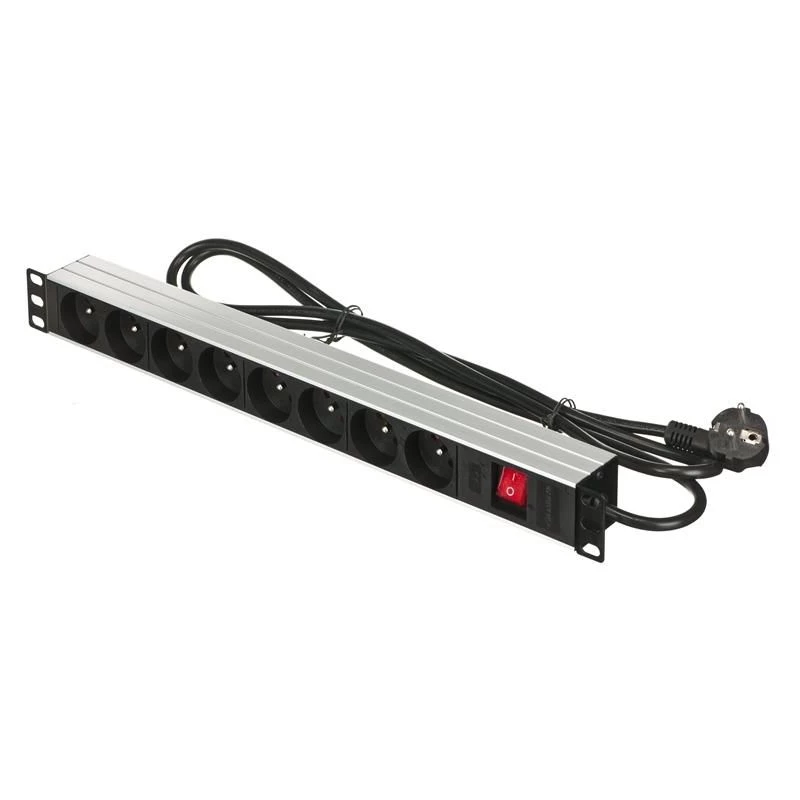 Alantec 19-inch 1U Võimsus Strip, 8x CEE 7/5, Switch, 1.8m (PZ081U)