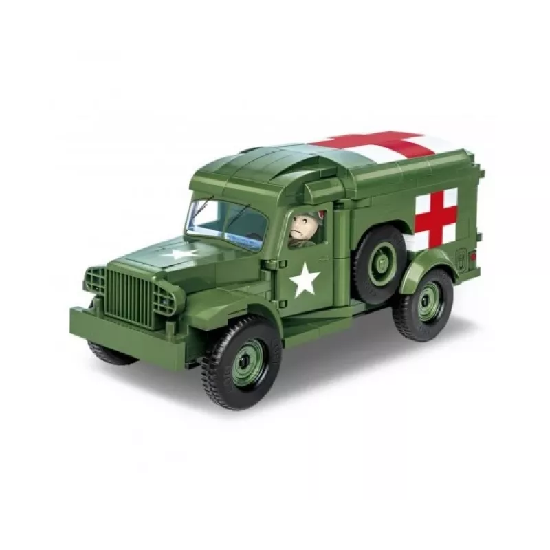 Ehitusmänguasi Cobi Dodge WC-54 Kiirabi mudel 2257 1:35 mõõtkavas ehituskomplekt