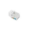 Keystone-moodul LANBERG KSU6-1090, Cat6 U/UTP lame, RJ-45 isane to LSA emane, AWG 22/26, 14.5×16.1 mm, valge