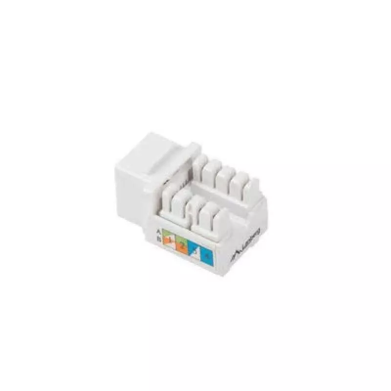 Keystone-moodul LANBERG KSU6-1090, Cat6 U/UTP lame, RJ-45 isane to LSA emane, AWG 22/26, 14.5×16.1 mm, valge