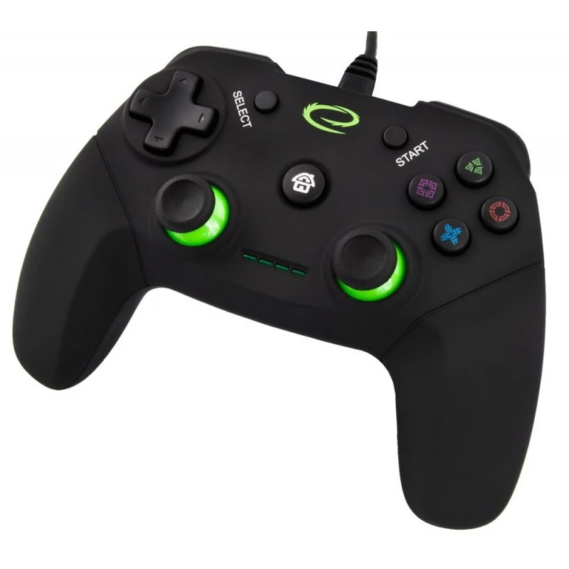 Gamepad ESPERANZA EGG110K juhtmega USB vibratsiooniga, 12 nuppu, 1,5 m kaabel — PC-le ja PS3-le