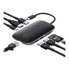 Sülearvuti dokkimisjaam AUKEY CB-C71 — 3× USB-C (USB 3.2 Gen1), HDMI, RJ‑45, MicroSD, USB PD 100W, 0,15 m kaabel, must