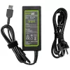 Toiteadapter roheline Cell AD38AP 65W Lenovo sülearvutitele, 20V 3,25A, 1,2 m kaabel, must