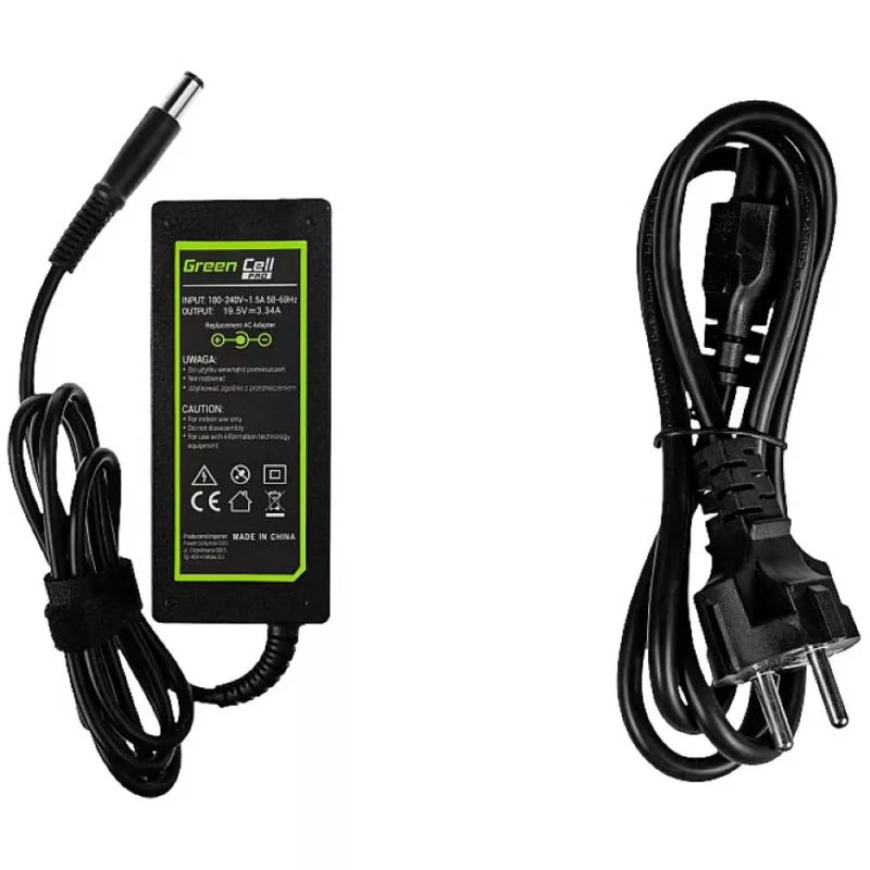 Green Cell AD07AP Laadija AC-adapter Dell 19.5V 3.34A 65W / 7.4mm-5.0mm