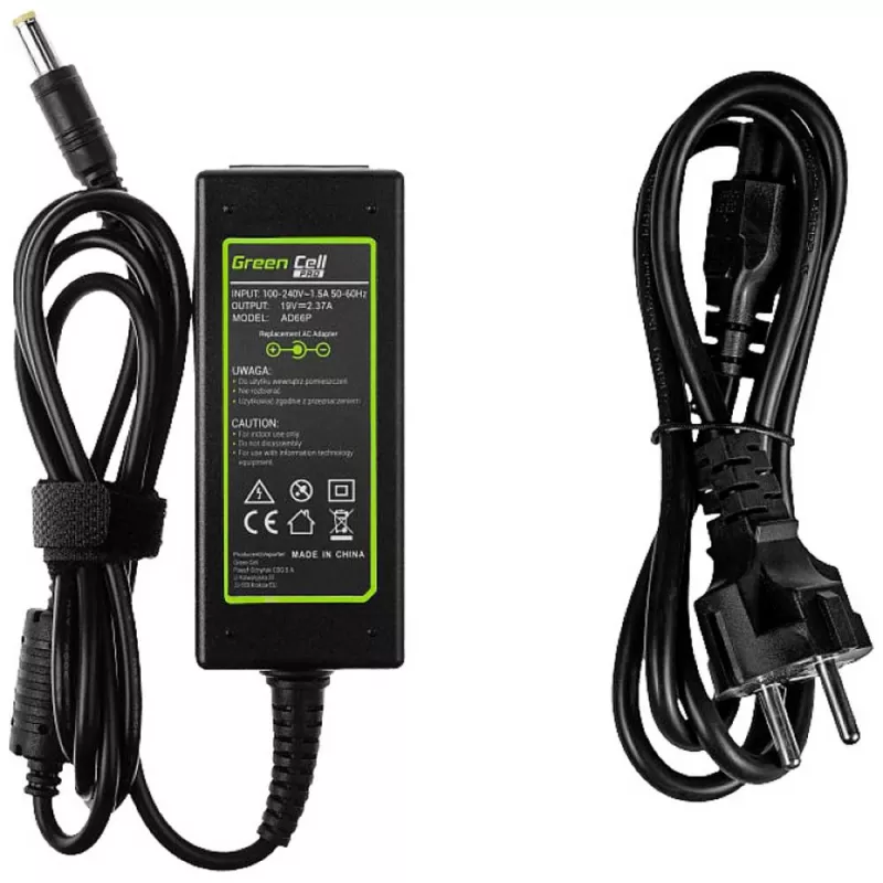 Green Cell Pro laadija Acer Aspire E5-511, E5-521, E5-573, E5-573g, Es1-131, Es1-512, Es1-531, V5-171 jaoks, 19V 2,37A 45W