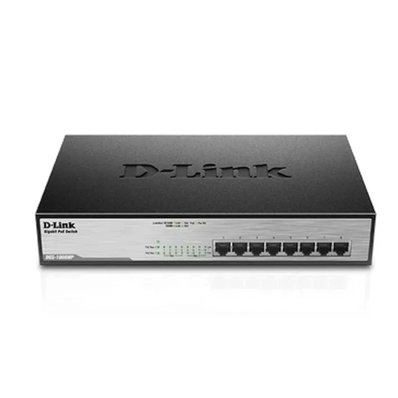Haldamatu lüliti D-Link DGS-1008MP 8-pordiline laua-Gigabit maksimaalse PoE-lülitiga