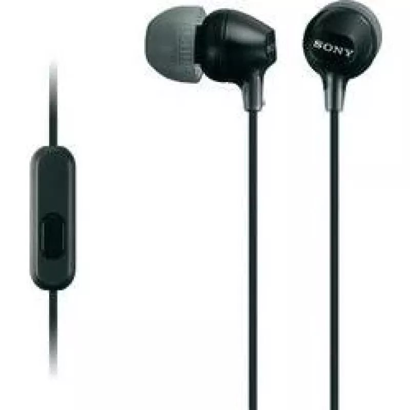 Sony MDR-EX15AP, juhtmega, 8 - 22000 Hz, kõned/muusika, 3 g, peakomplekt, must