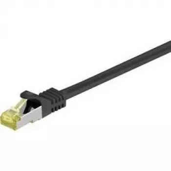 Wentronic GoobayCat.7 toorkaabli patch-kaabel, S/FTP (PiMF), must, 0,5 m - LSZH halogeenivaba, vask, RJ45 pistik (91581)