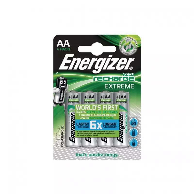 Energizer ACCU Recharge Extreme NiMH AA laetavad patareid 2300mAh 4-pakk