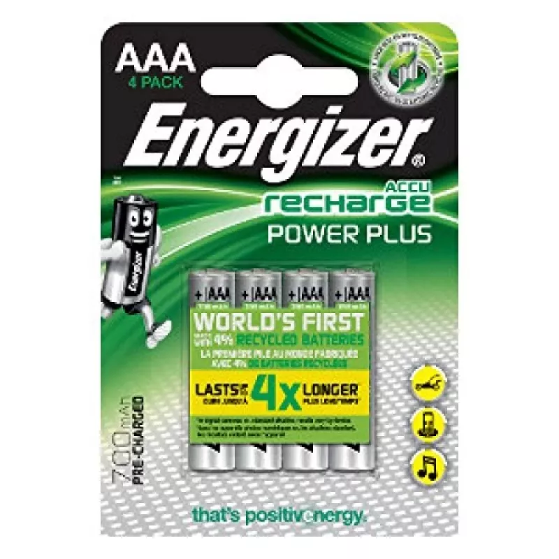 ENERGIZER BATTERY Accu Recharge Power Plus 700 mAh AAA HR3/4 taaslaetav, 4 tk