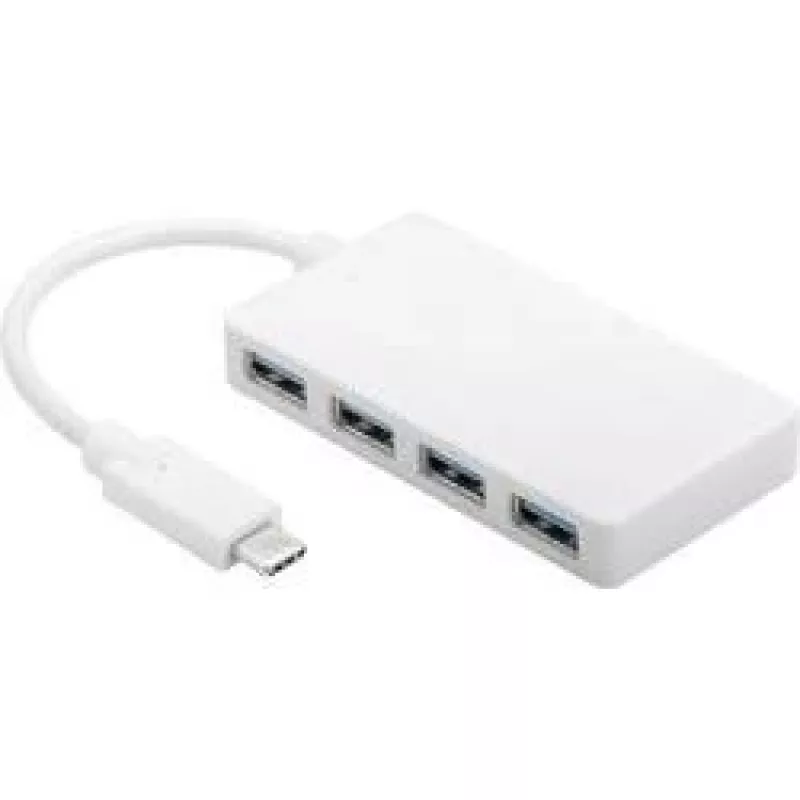 Wentronic Goobay USB-C™ 4x multipordiadapter, valge - samaaegne pistik 4x USB 3.0 A-pesa USB-C™ pistikule (66274)