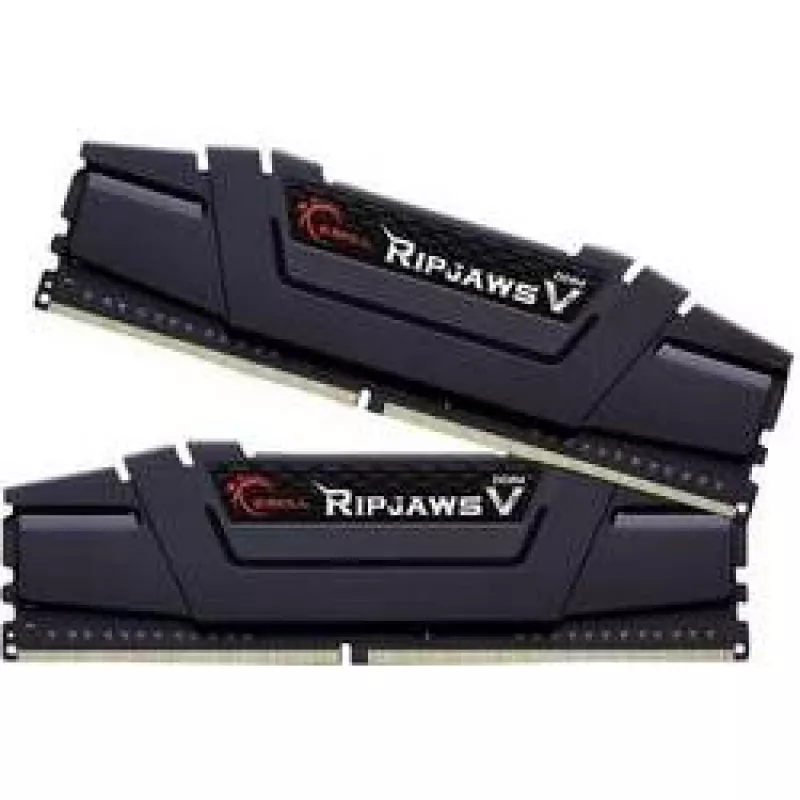 DIMM 16 GB DDR4-3200 (2x 8 GB) Dual-Kit, Arbeitsspeicher schwarz, F4-3200C16D-16GVKB, Ripjaws V, INTEL XMP