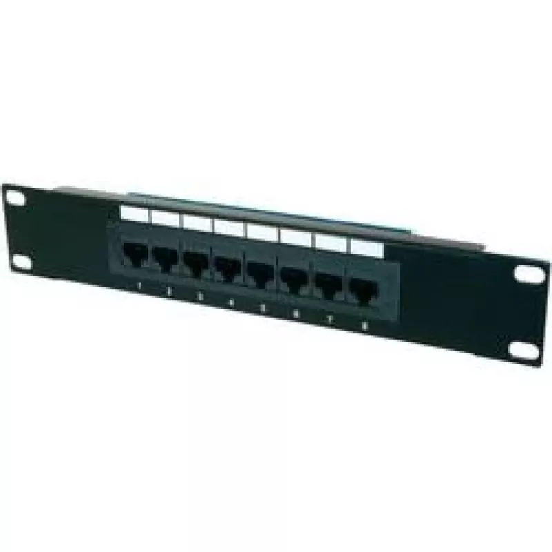 Paigalduspaneel 10 8 porti, Cat5e, U/UTP, 1U, must (komplektne)