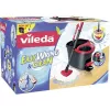 Mopp VILEDA EasyWring & Clean Turbo, punane tehnopolümeerist ämber, eemaldatav pestav mikrokiudpea, kõvadele põrandatele
