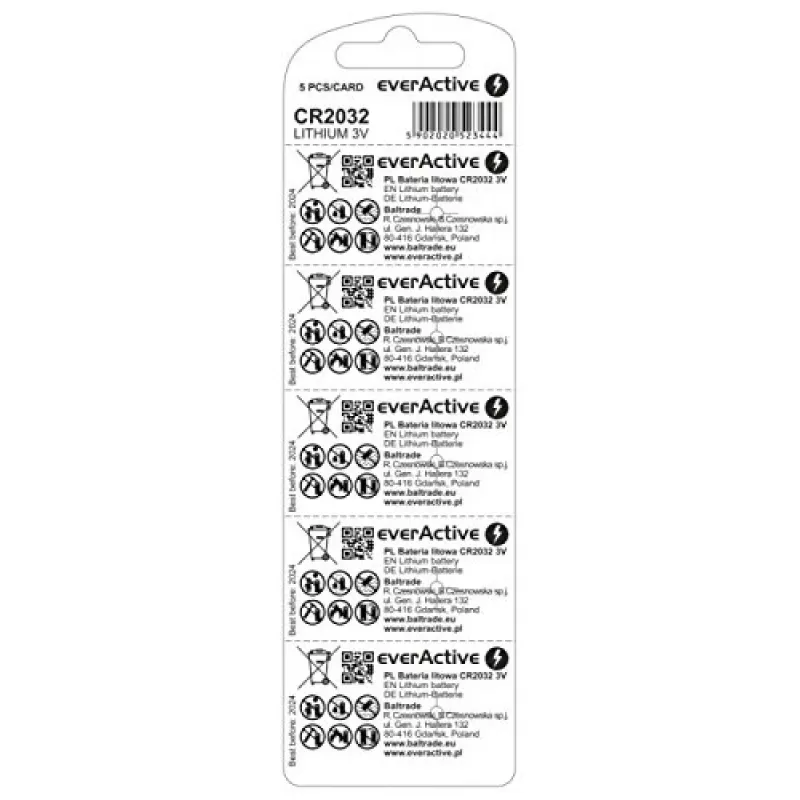 Lithium batteries everActive CR2032 - blister 5 tk