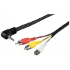 Wentronic Goobay 3,5 mm pistikupesa/RCA adapterkaabel, 1,5 m - 3,5 mm pistik (4-kontaktiline, stereo) 90° > 3x RCA-pistik (50209)