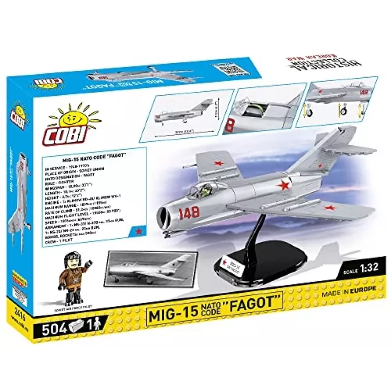 COBI ajalooline kollektsioon Korea sõja MIG-15 NATO koodnimega Fagot Nõukogude reaktiivlennuk