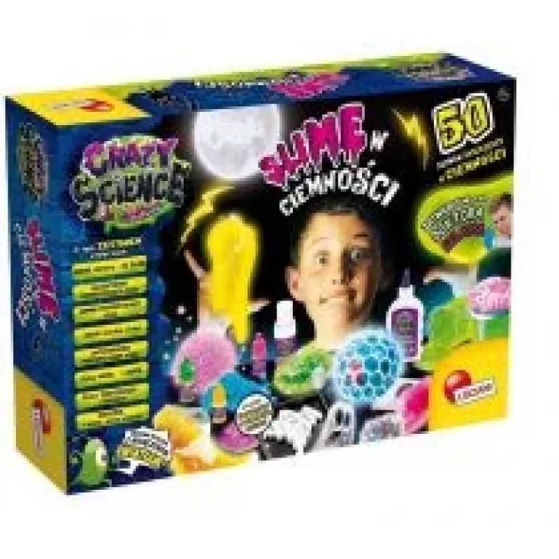 Teaduskomplekt Liscianigiochi Crazy Science Slime in the dark 304-PL89239 — pimedas helendava lima katsekomplekt