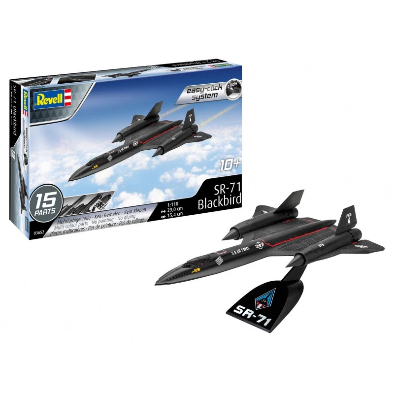 Revell 1/110 Skaala Lockheed SR-71 Black Bird Easy Click Mudelikomplekt