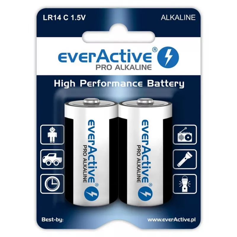 Leelispatareid everActive Pro LR14 C 1,5 V 8000 mAh — 2 tk