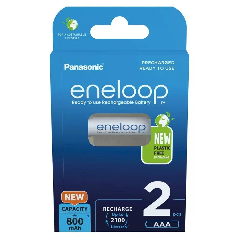 Laetavad patareid PANASONIC ENELOOP AAA 800 mAh 2 tk (BK-4MCDE/2CP)