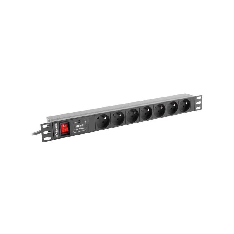 LANBERG PDU-07E-0200-IEC-BK PDU 1U 10A 7 pistikupesa Prantsuse 2m Must