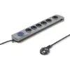 Liigpingekaitse Qoltec 50166 Hall 6 vahelduvvoolu pistikupesa 230V 3m