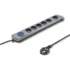 Liigpingekaitse Qoltec 50165 Hall 6 vahelduvvoolupistikupesa 230 V 1,8 m
