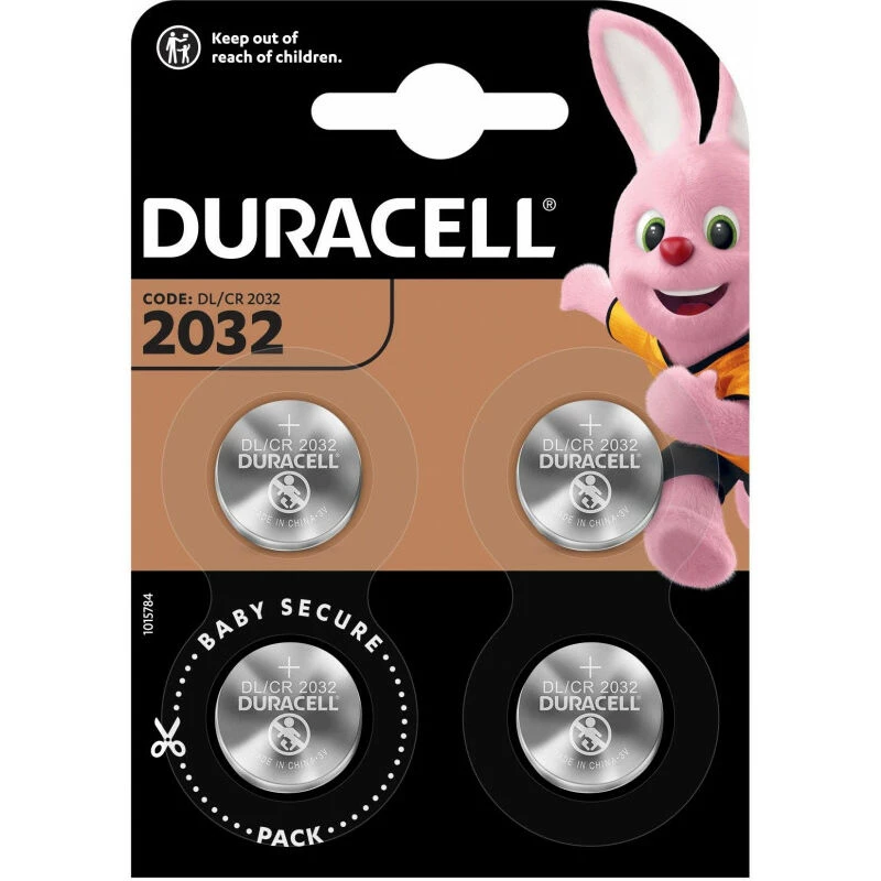 Nööpelement Duracell CR2032 3V liitium — pakendis 4 tk