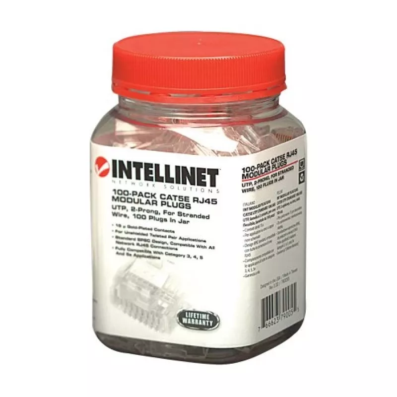 Intellinet 502375 juhtmepistik RJ-45 läbipaistev