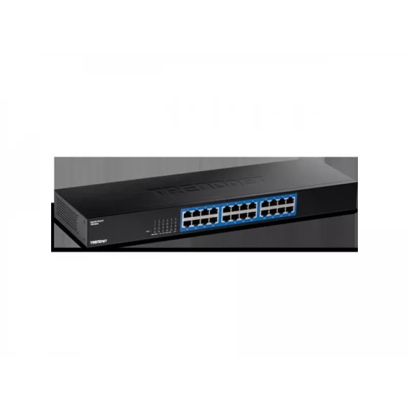 TRENDnet 24-port Gigabit lüliti, TEG-S25, 24 x Gigabit RJ-45 porti, 48 Gbps lülitusvõime, ventilaatorita disain, metallkorpus, sisemine toiteplokk