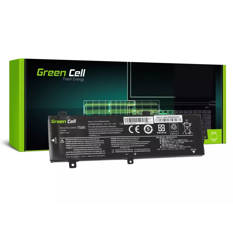 Aku roheline Cell LE118 Lenovo Ideapad 310-15 jaoks (7,6 V, 3500 mAh, 4-elemendiline, LiPo, must)