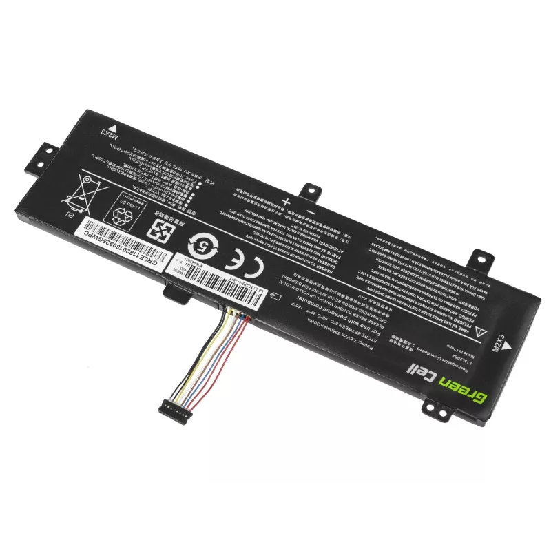 Aku roheline Cell LE118 Lenovo Ideapad 310-15 jaoks (7,6 V, 3500 mAh, 4-elemendiline, LiPo, must)