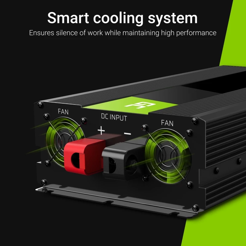 Pingemuundur roheline Cell INV10 2000 W, 12 V alalisvool 230 V vahelduvvooluks, tüüp C väljund, 50 Hz, must