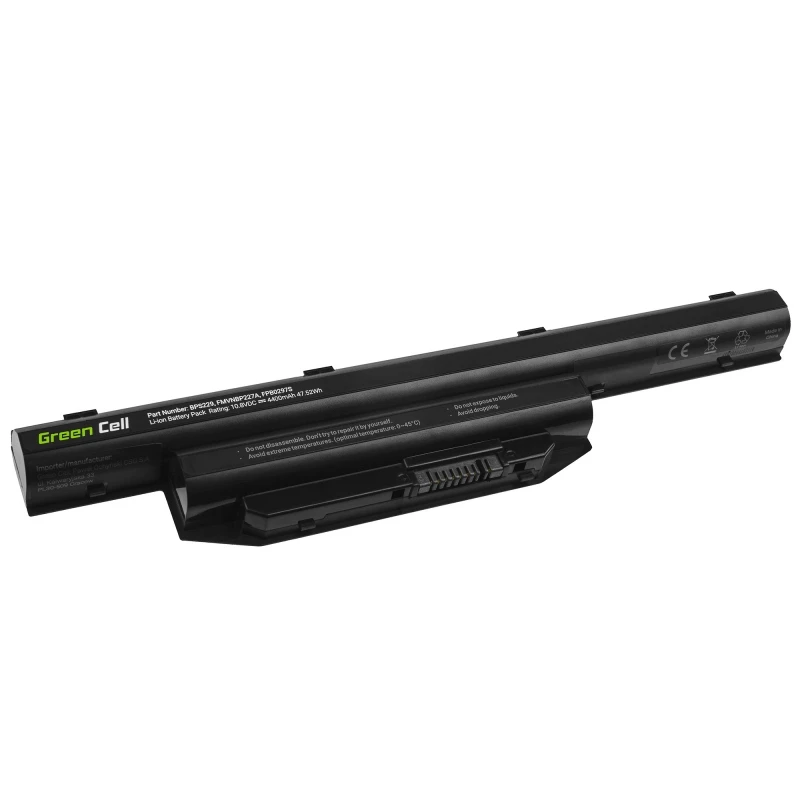 Aku roheline Cell FS31 Fujitsu LifeBookile — LiPo 4400 mAh, 11,1 V, must, 1 tk