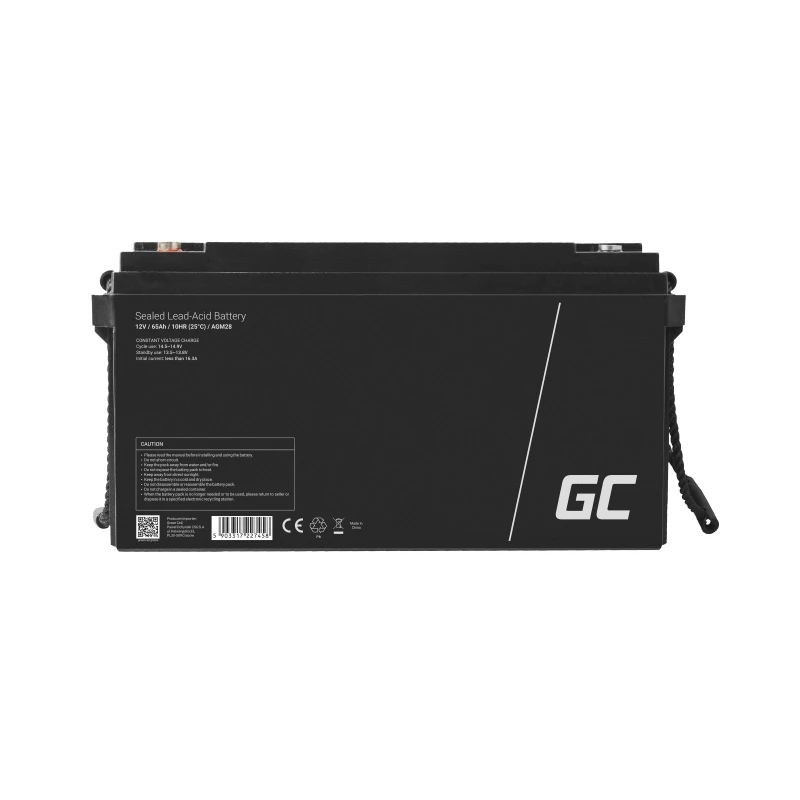 Aku roheline Cell AGM28 tööstuslik laetav suletud pliiaku (VRLA) 12 V 65000 mAh, 1 tk, 20 kg
