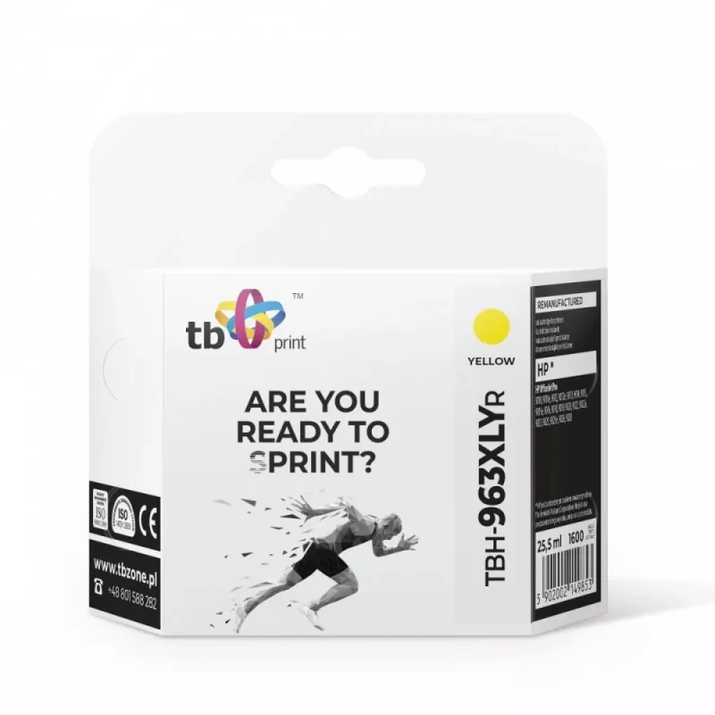 Tindipadrun TB Kompat. S HP OfficeJet Pro 9020 963XL, YE Taastatud