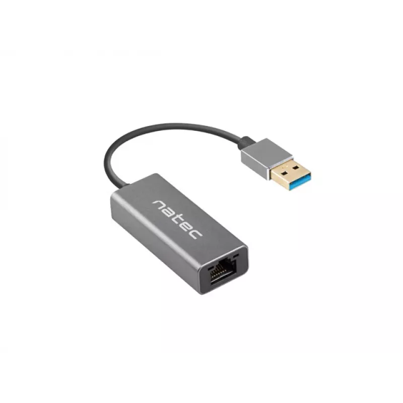 USB jaotur NATEC Cricket USB 3.2 Gen 1 Type-A RJ-45 Ethernetiga 1000 Mbit/s, alumiiniumkorpus, must