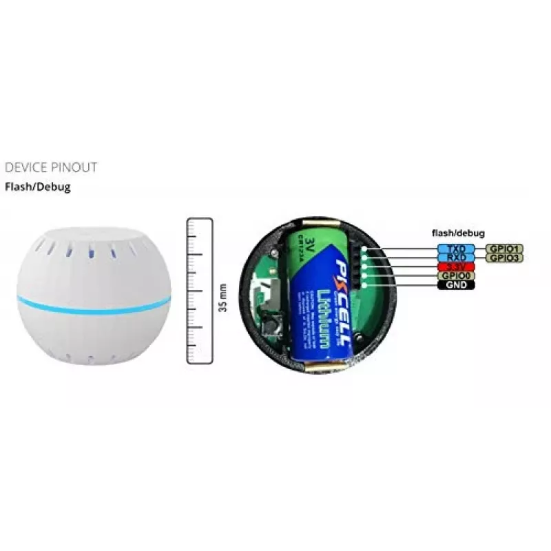 Shelly H&T, Niiskuse ja temperatuuri juhtmevaba nutisensor, Kompaktne, WiFi, hügromeeter, koduautomaatika, iOS Android rakendus – Must