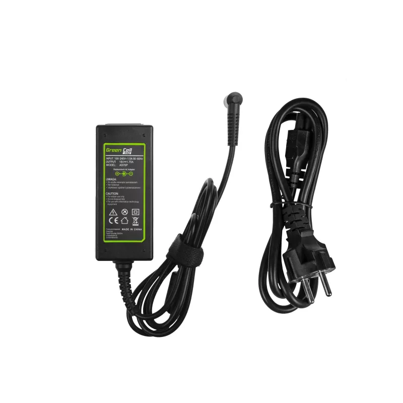 Toiteadapter Green Cell AD70P ASUS sülearvutitele, 33W, 19V 1.75A, siseruumides, must