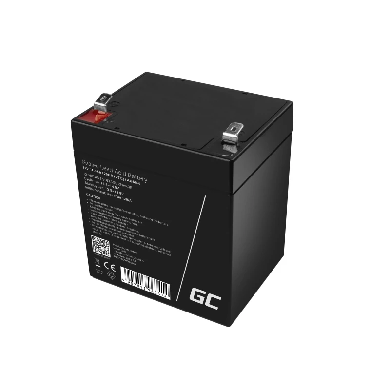 UPS aku roheline Cell AGM44 — 12 V 4,5 Ah pliiaku (VRLA), 101×70×90 mm, 1,35 kg, must