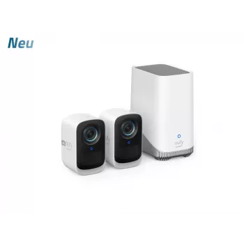 Eufy Security S300 EufyCam 3C 2-kaamera komplekt – välisjulgestuskaamera, juhtmevaba, 4K kaamera, laiendatav kohalik salvestusmaht kuni 16TB, näotuvastus AI